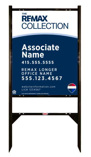 Angle Iron Frame and Collection Associate Name w License Number Sign Unit,  30h x 24w, .040 Aluminum
